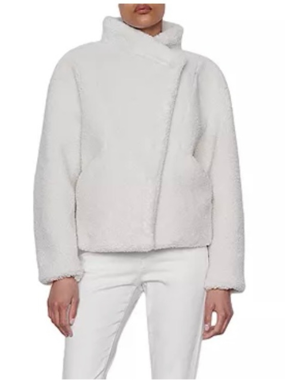 Frame Denim White Teddy Sherpa Jacket